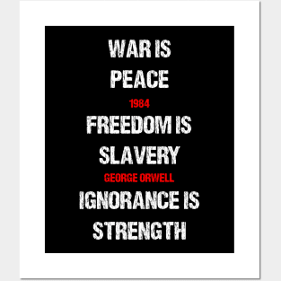 1984 George Orwell War Is Peace Quote Posters and Art